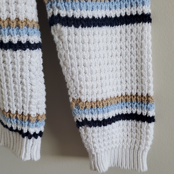 B. Coastline White Knit Stripped Cardigan Nautical Preppy Business Casual Sz S - Picture 8 of 11